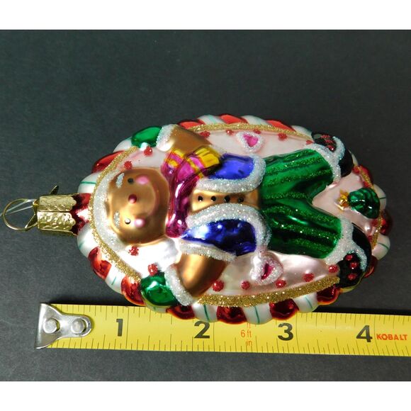 Gingerbread Man Ornament  Blown Glass Old World Style 4 in. - Picture 5 of 5